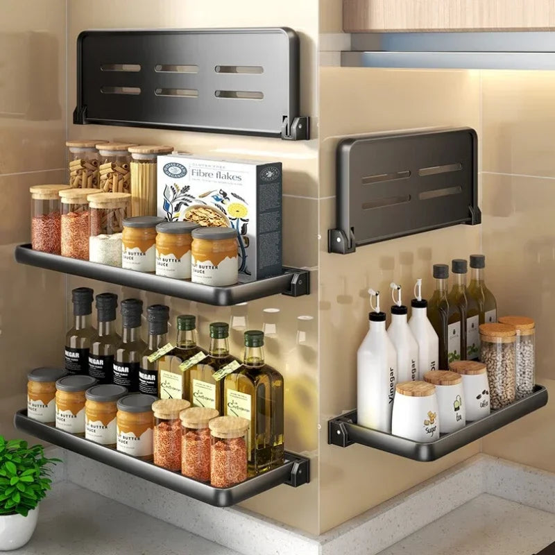 Bathroom Shelves Wall Mounted Foldable Shelf Waterproof Metal Shower