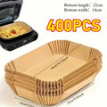 Disposable Air Fryer Liners Non-Stick Parchment Paper Rectangular Brown Heat Resistant for Baking and Frying Kitchen Essential Zpaxo 400PCS