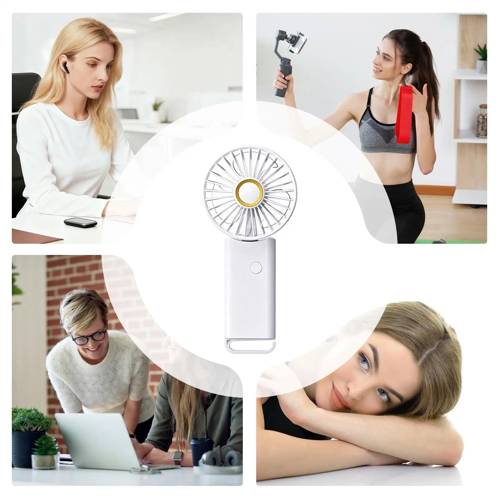 Handheld Foldable Fan Portable Rechargeable Personal Cooling 3 Speed