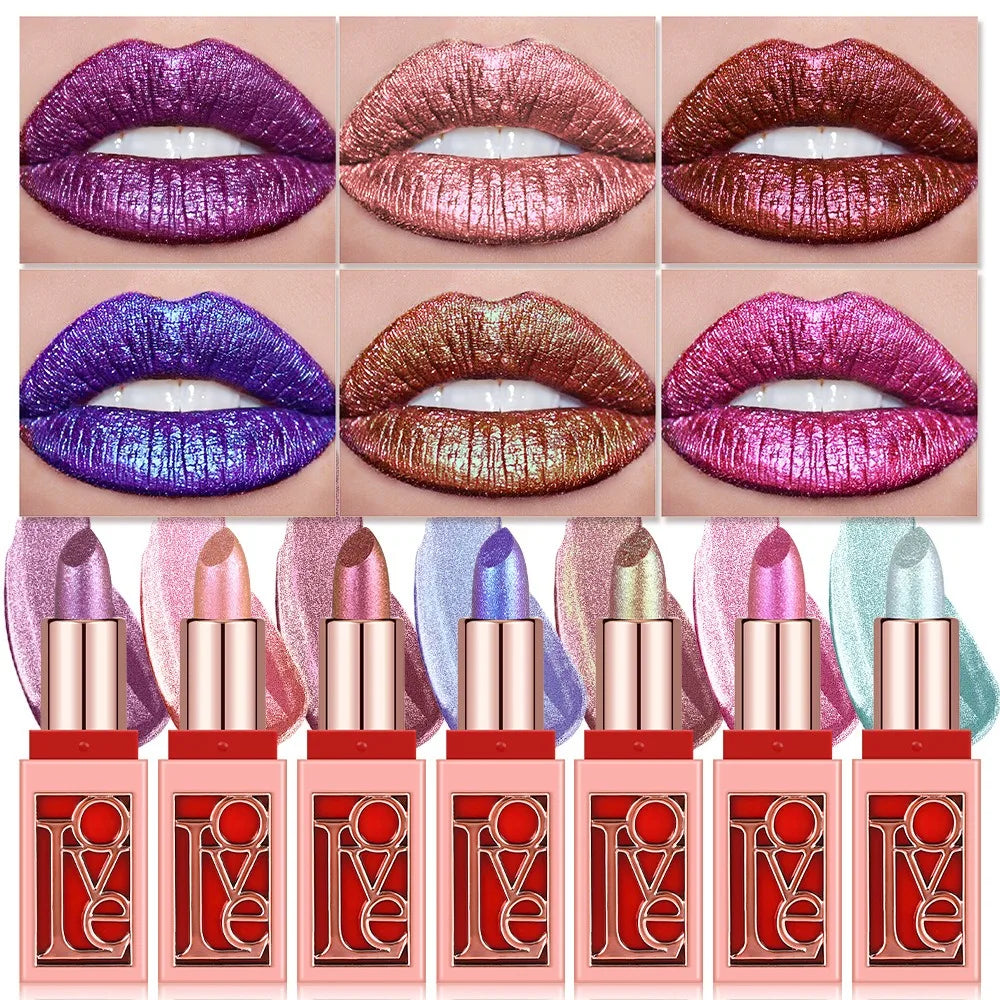 Metallic Green Chameleon Lipstick Changing Shimmer Glitter Diamond Zpaxo
