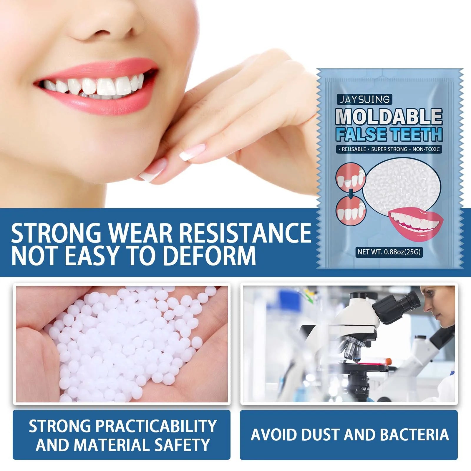 Solid Dental Gel, Vampire Fake Teeth for Halloween Cosplay Costume Party, Tooth Repair Gel & Tooth Cavity Filler Zpaxo
