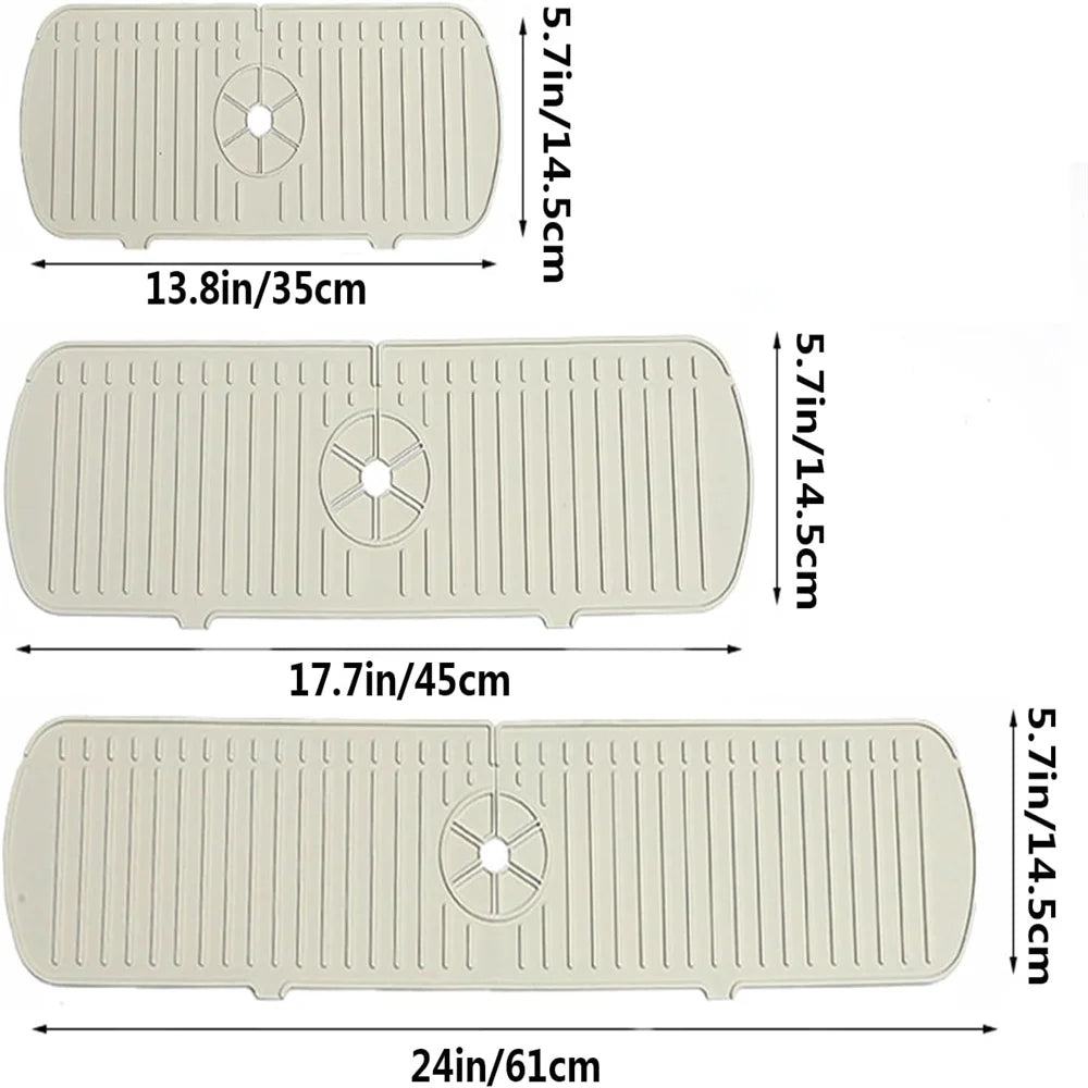 Silicone Drain Mat Kitchen Faucet Sink Splash Guard Draining Pad Zpaxo