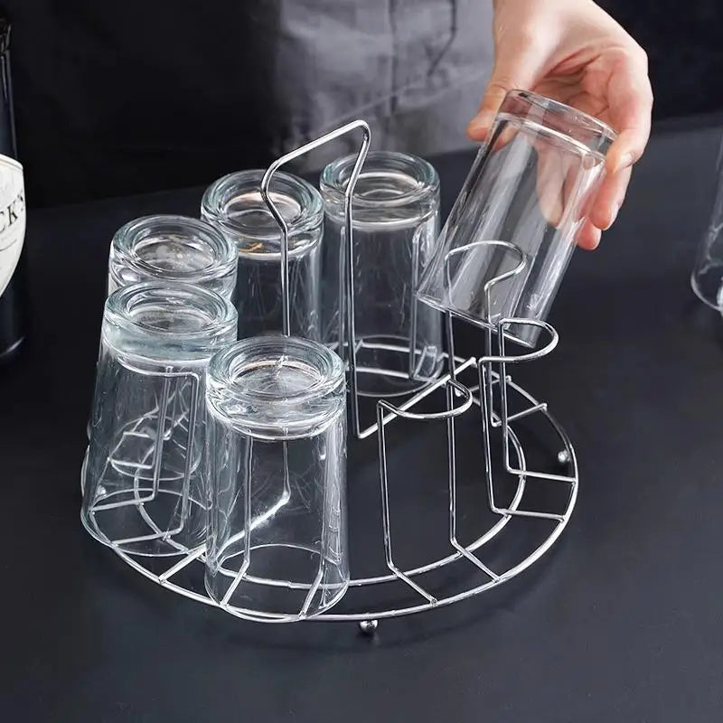 Hanging Tea Cup & Glass Storage Rack – Dustproof Drainer