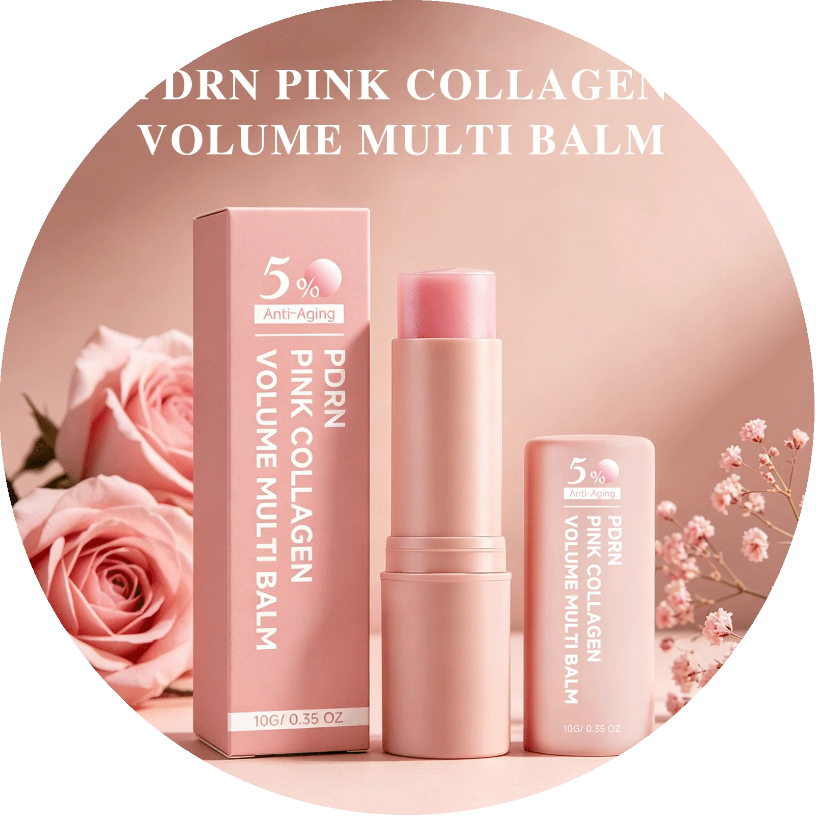 PDRN Pink Collagen Balm Stick – Anti-Wrinkle & Firming Skin Care Collagen Balm Stick Zpaxo 10g Boxed x 1pc