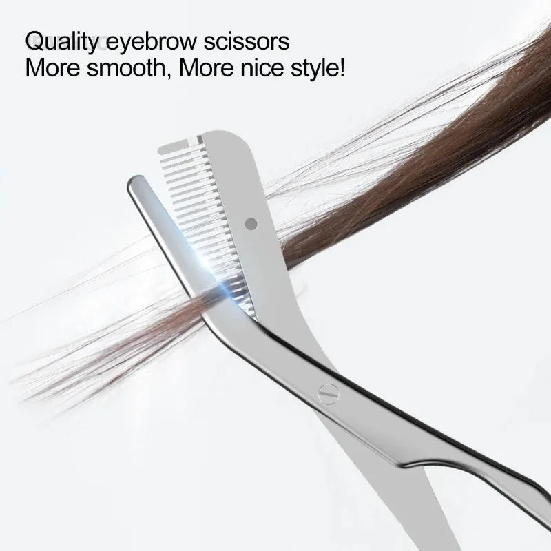 Eyebrow Scissors Stainless Steel Comb Makeup Trimming Knife Hair