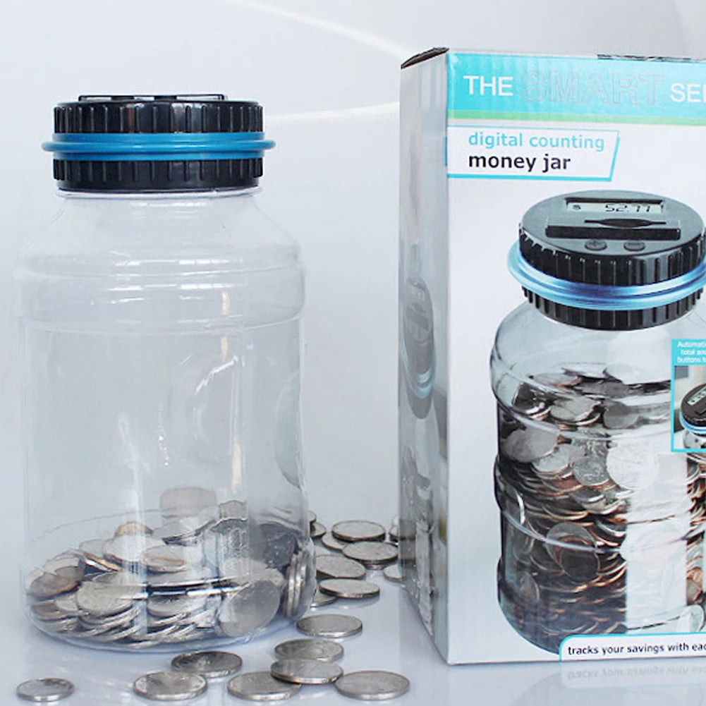 Electronic Digital Counting Money Jar LCD Counter Coin Bank Savings