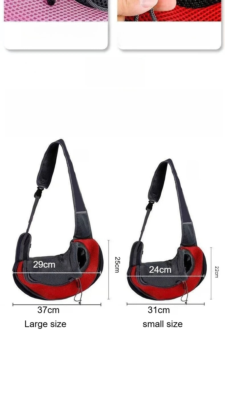 Dog bag pet shoulder bag cat and dog outdoor portable crossbody bag small dog outdoor bag breathable mesh pet backpack Zpaxo