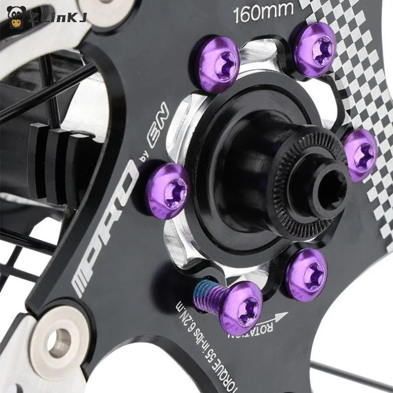 Bicycle Disc Brake Rotor T25 Red Blue Green Purple Gold Plating Zpaxo