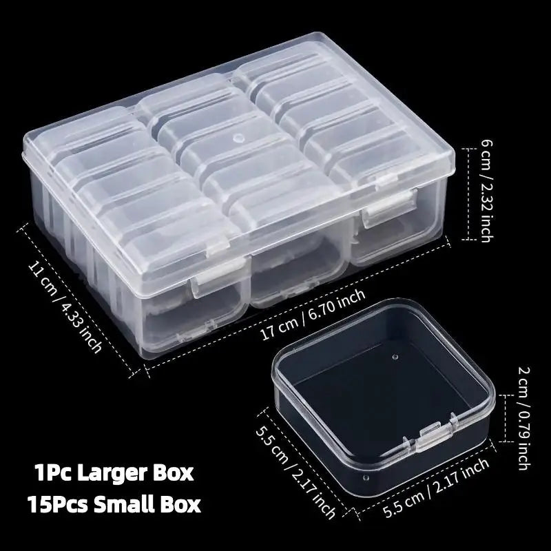 CM12 14 15 30 Grid Beaded Storage Box Nail Art Jewelry Earring Seed Zpaxo A3