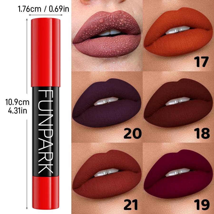 21 Colors Waterproof Lip Liner Pen Velvet Finish Smooth Lipstick