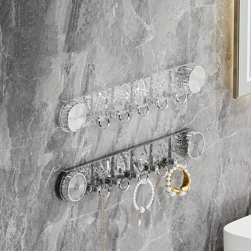 Easy-install Water Ripple Transparent Suction Cup Hooks No Drilling