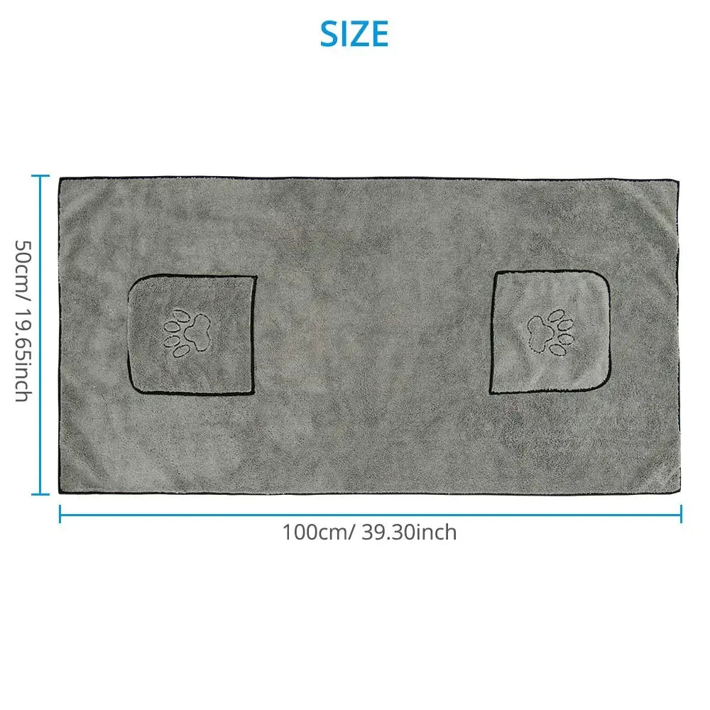 Super Absorbent Big Puppy Pet Dog Towel Bathrobe Bath Towels Quick-Drying Cat Bath Towel Bath Supplies Dog Towel Microfiber Zpaxo