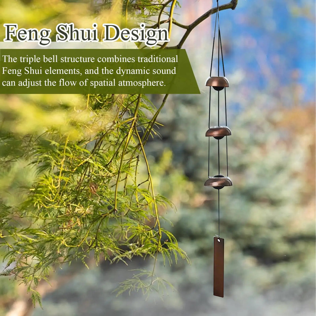 Chimes Outdoors Blessing Sounding Ornament 3 Bells Copper Small Wind