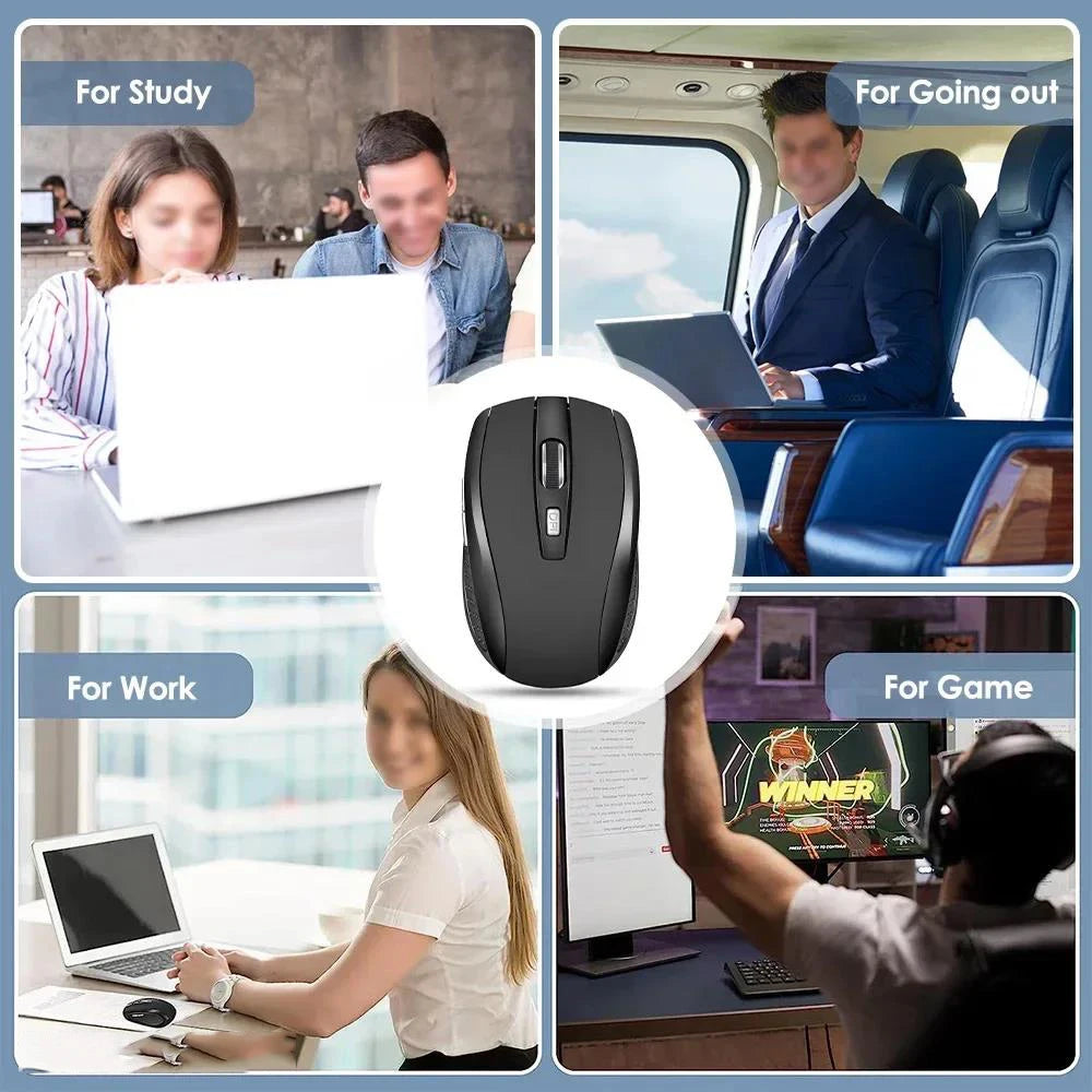 2.4G Wireless Mouse Portable Ergonomics Mouse Mobile Optical Office Silent Mouse Adjustable 1600DPI Levels For Notebook Laptops Zpaxo
