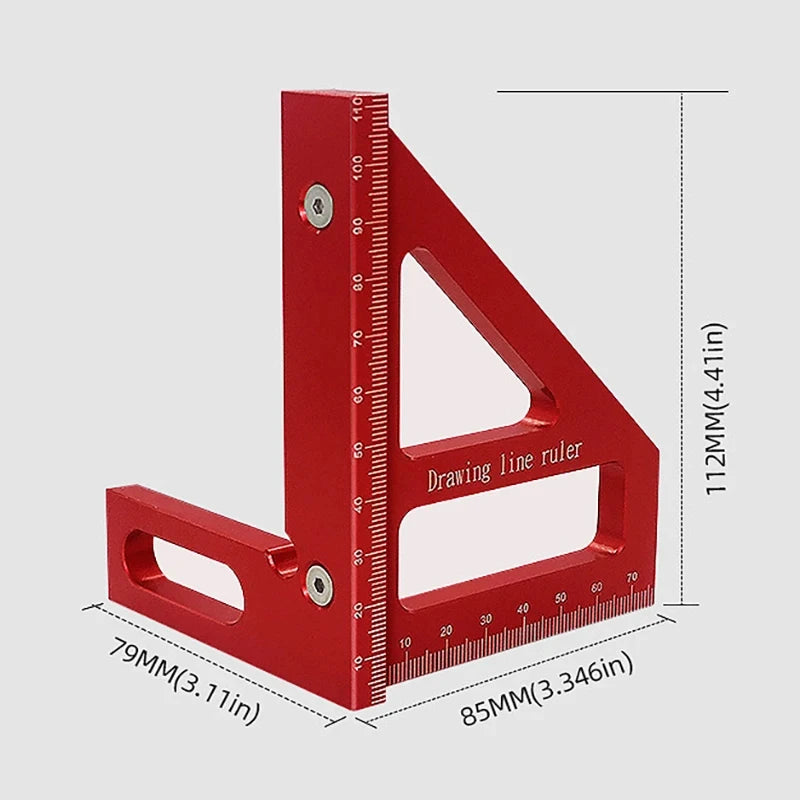 Woodworking Square Protractor Aluminum Alloy Miter Triangle Ruler High Precision Layout Measuring Tool for Engineer Carpenter Zpaxo