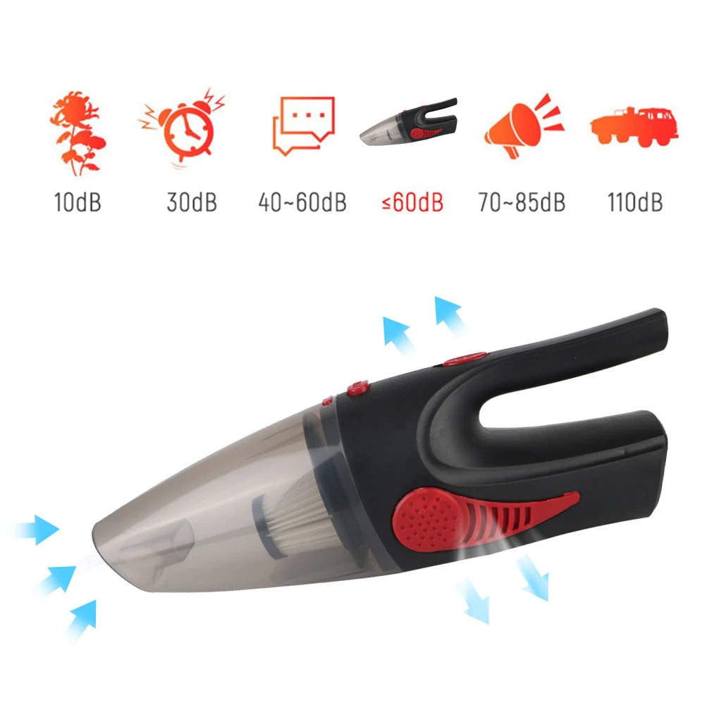 Car Accessories Cordless Vacuum Cleaner Handheld Wet Dry Clean Cigarette Lighter Plug 120W DC 12V 5000PA Strong Suction Zpaxo