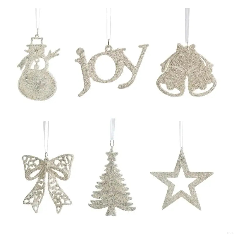 Christmas Hanging Ornament Snowflake Star Bowknot Snowman Decorations