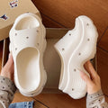 Summer Women's Platform Fish Mouth Open Toe Slippers Women Star Zpaxo WHITE 39-40