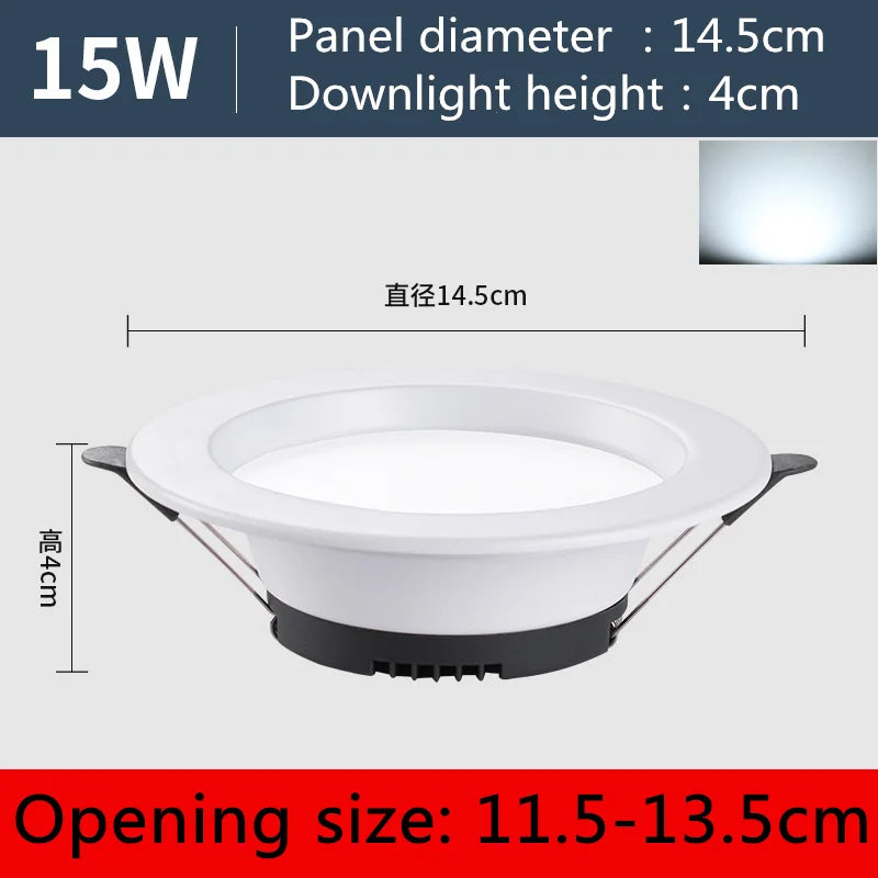 Slim Recessed LED Downlight 6W 9W 15W 20W | AC220V Ceiling Spot