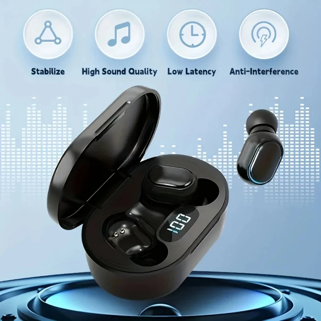 E7S Wireless Bluetooth Headset Mic LED Display Earbuds Iphone Xiaomi