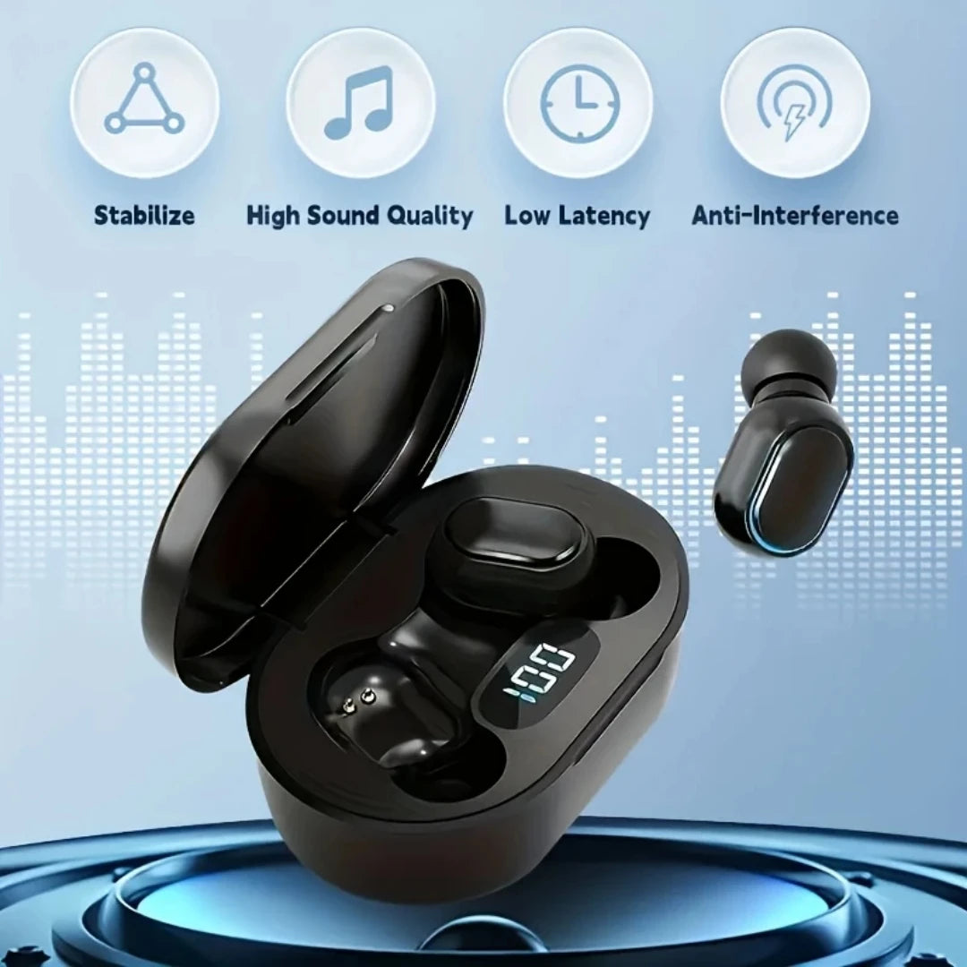 E7S Wireless Bluetooth Headset Mic LED Display Earbuds Iphone Xiaomi