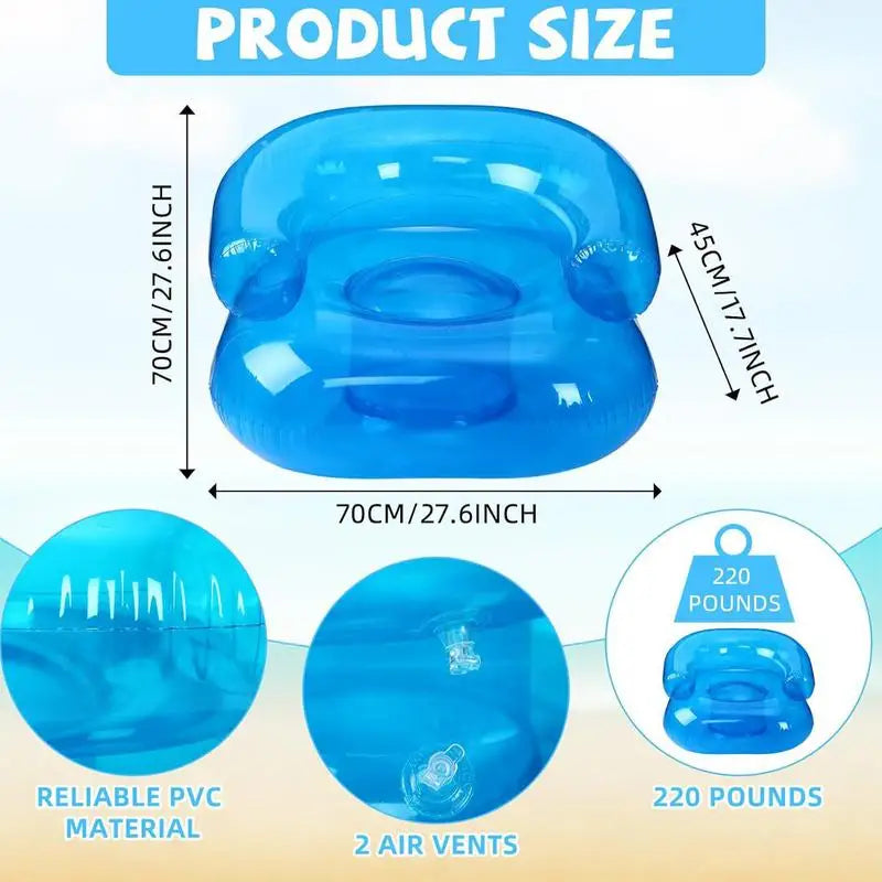 Pool Floats Waterproof Inflatable Booster Seat For Kids 220 Pounds Capacity Comfortable Seating Portable Air Lounger Ergonomic Zpaxo
