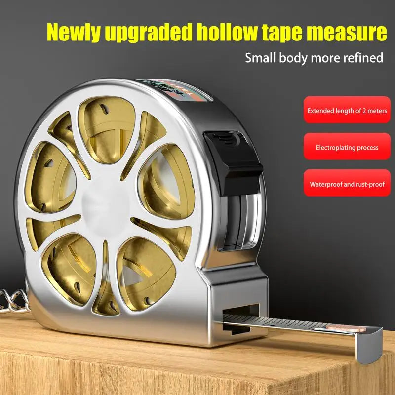 2M Metric Tape Measure Stainless Steel Retractable Metric Ruler Portable Mini Hollow Pocket Tape Measure Home Measuring Tools Zpaxo