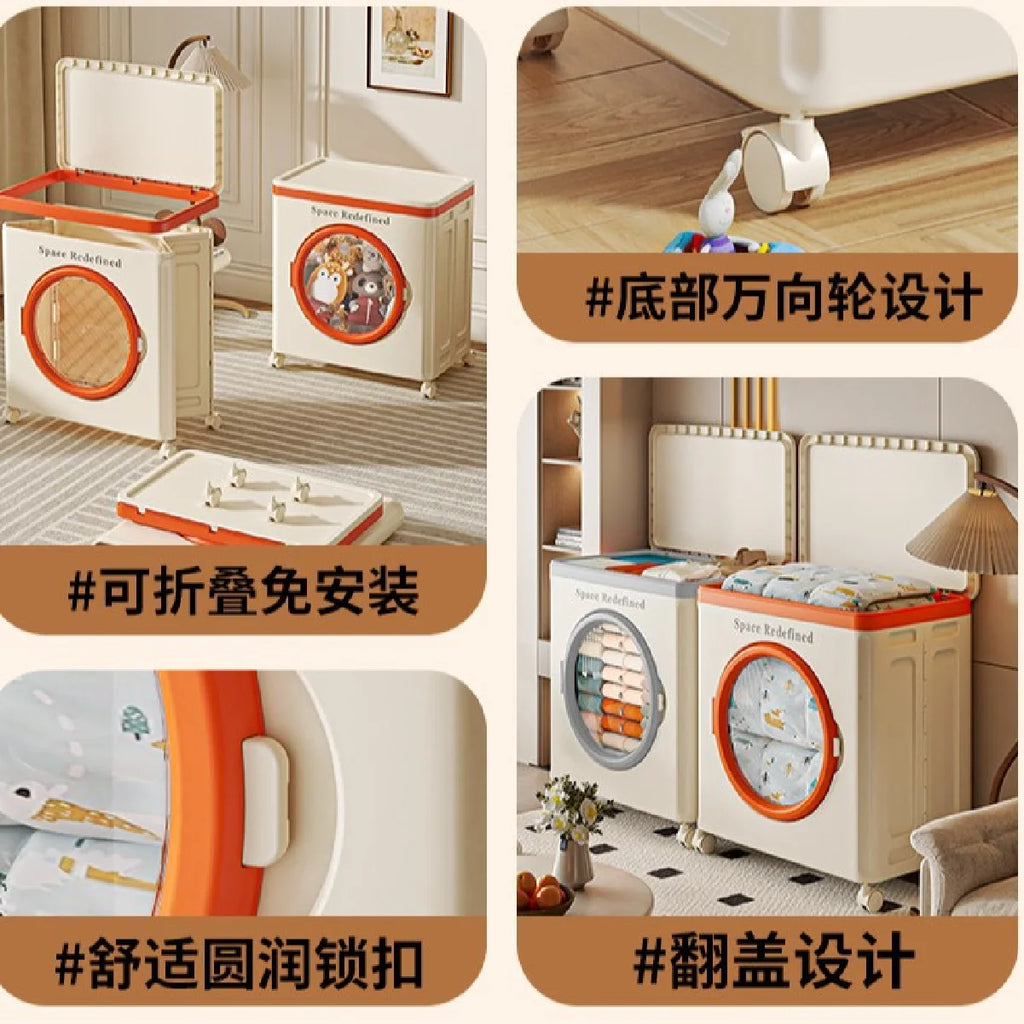 Extra-Large Foldable Storage Box for Clothes & Quilts | Flip-Top Foldable Storage Box Zpaxo
