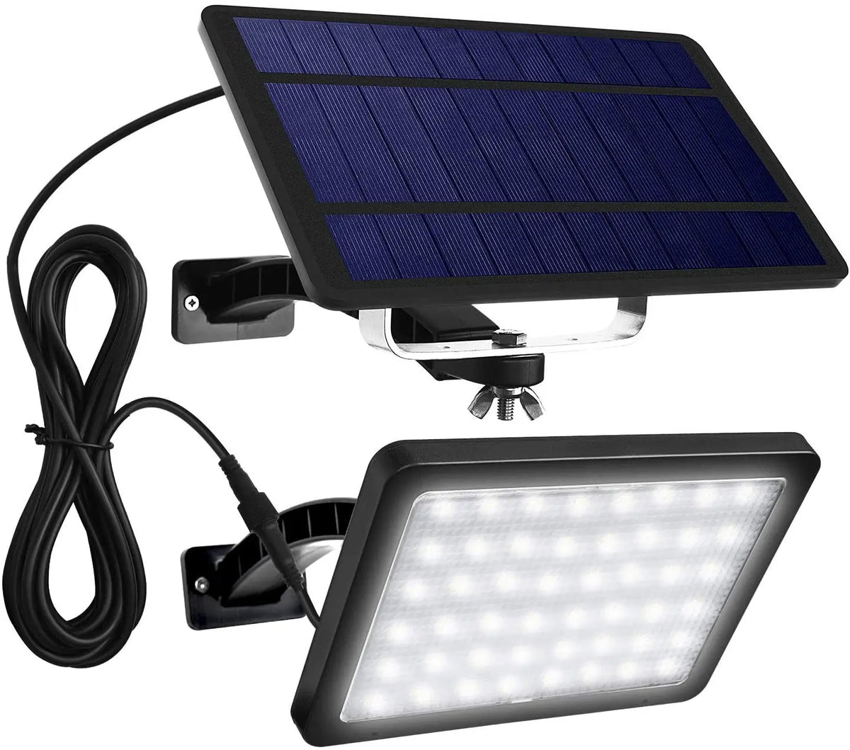Solar 48LED Lights Outdoor Waterproof Indoor Remote Wall Split Lamp Zpaxo Black-No Remote Warm White China Mainland