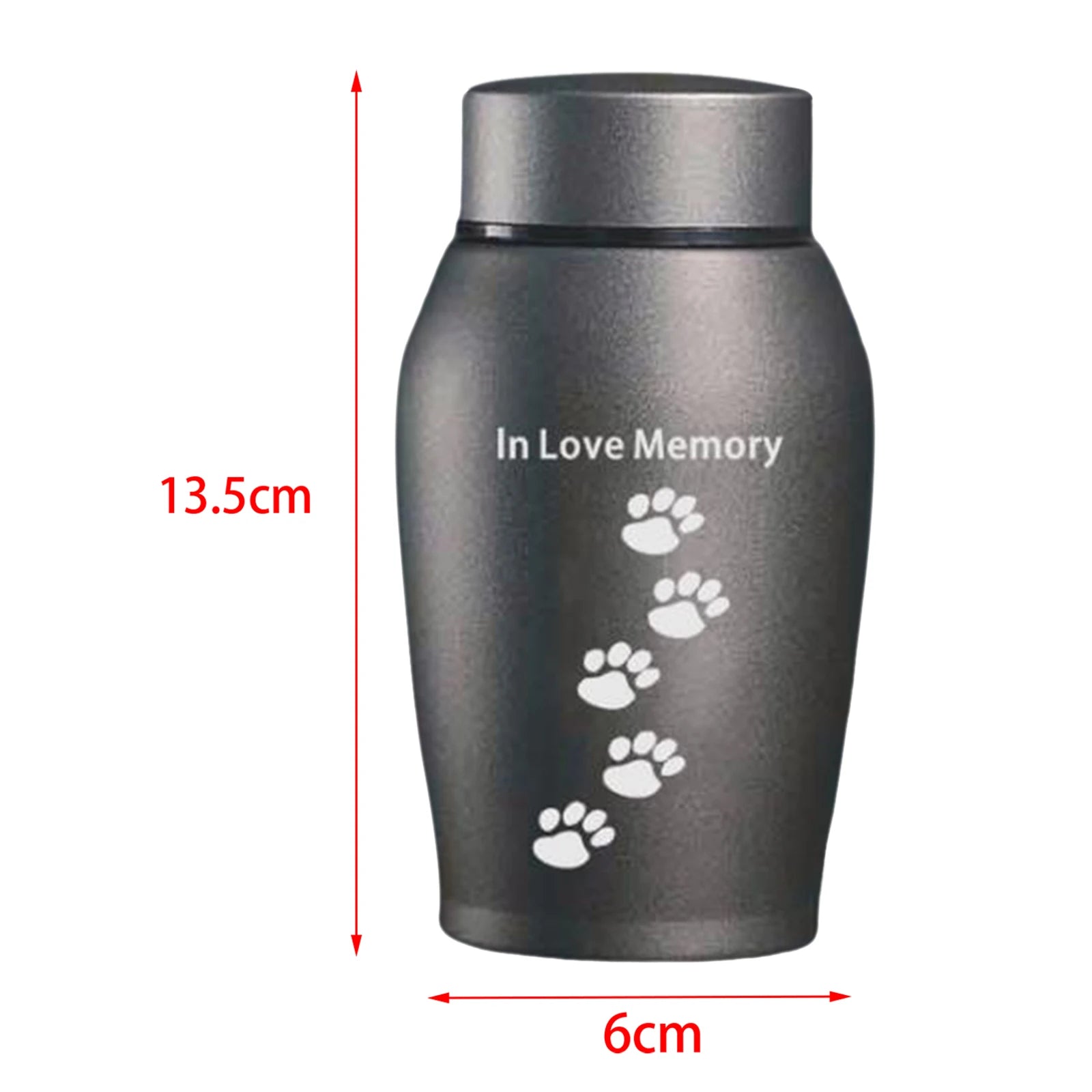 Mini Stainless Steel Pet Cremation Urn | Memorial Keepsake Case Pet Memorial Urn Zpaxo Gray
