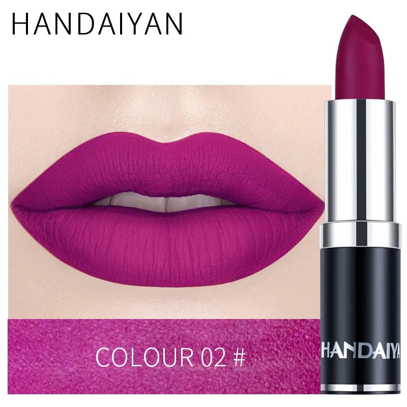HANDAIYAN 12 Velvet Matte Lipstick Sexy Red Pink Lip Tint Non-stick