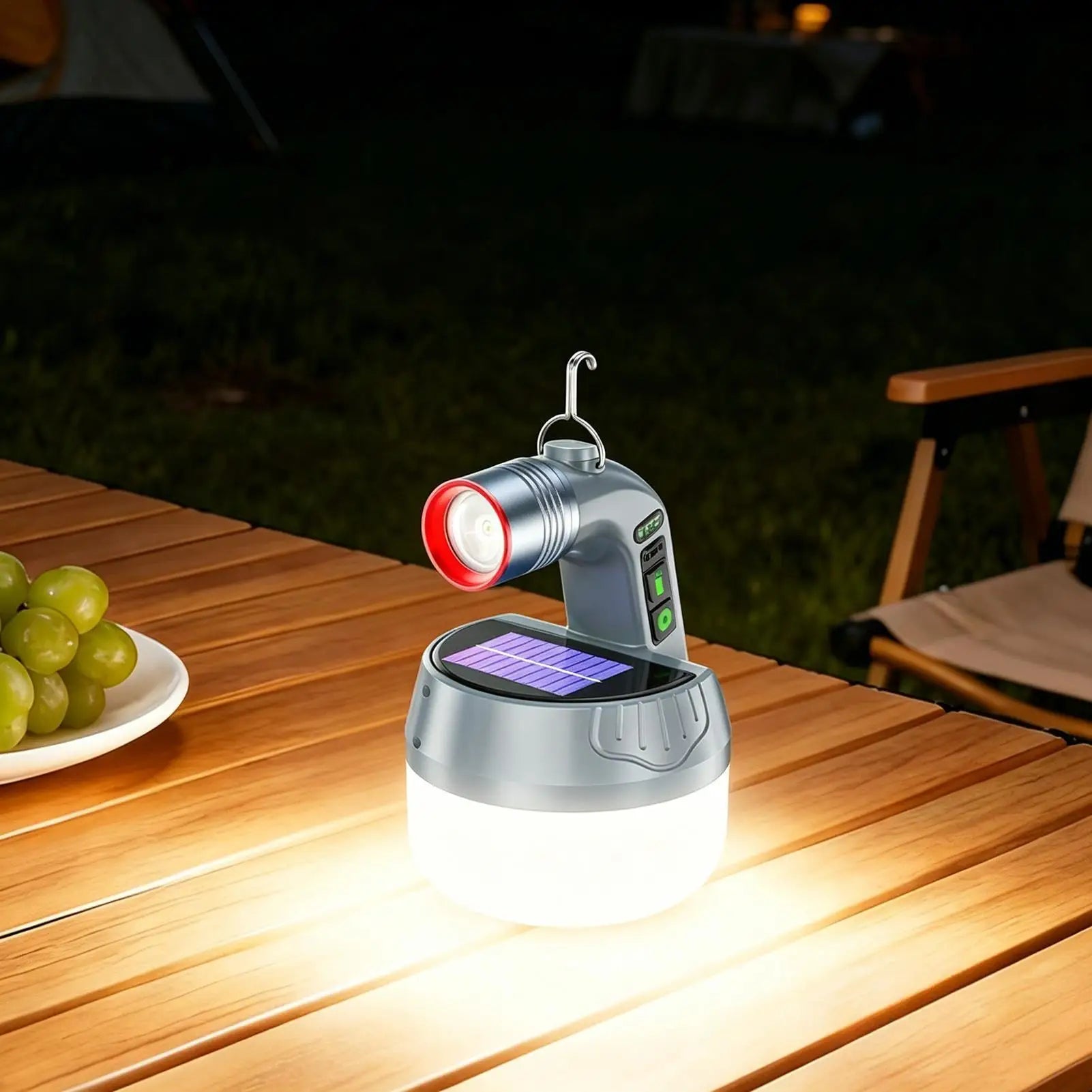 Solar Camping Lantern USB Rechargeable Decorative Table Lamp Powered