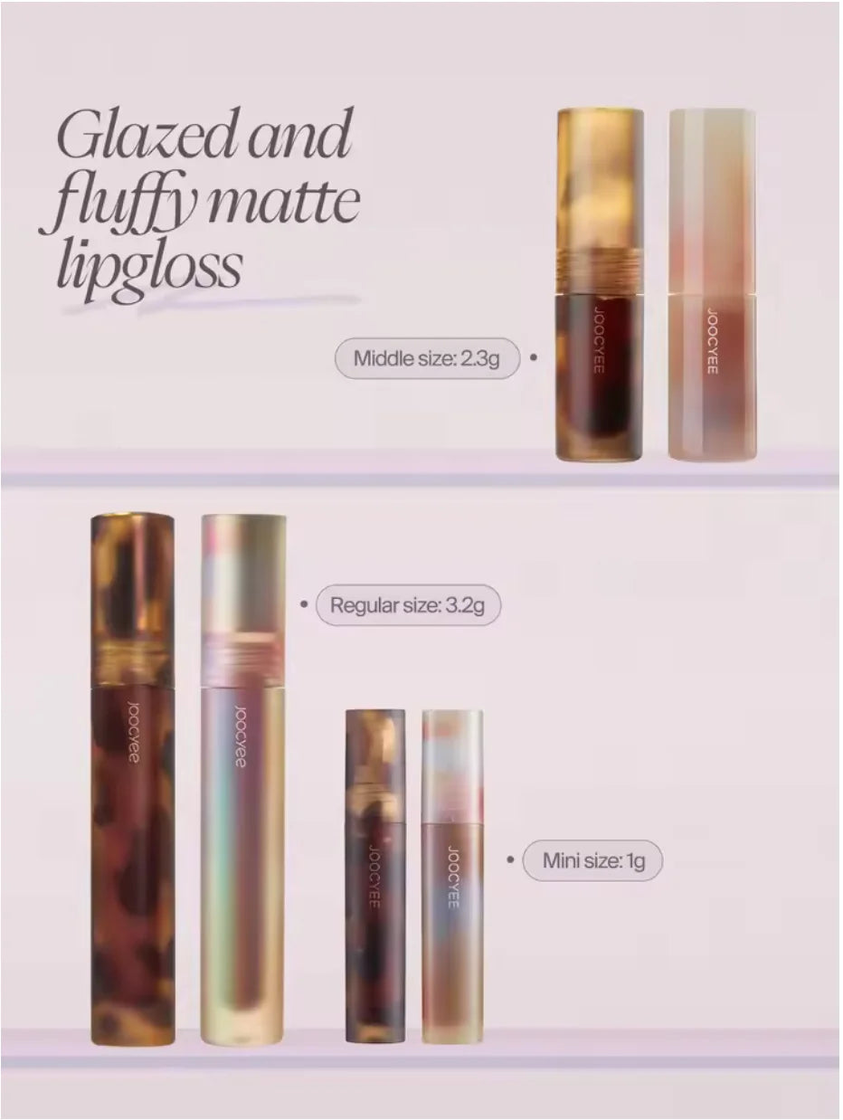 JOOCYEE Mini GLAZED FLUFFY MATTE LIPGLOSS G Moisturizer Long-lasting Zpaxo