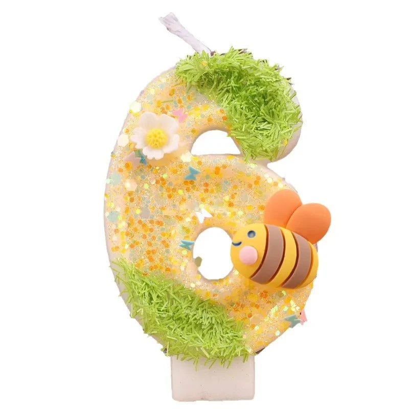Bee Digital Birthday Cake Candles 0-9 Festive Children's Decorations