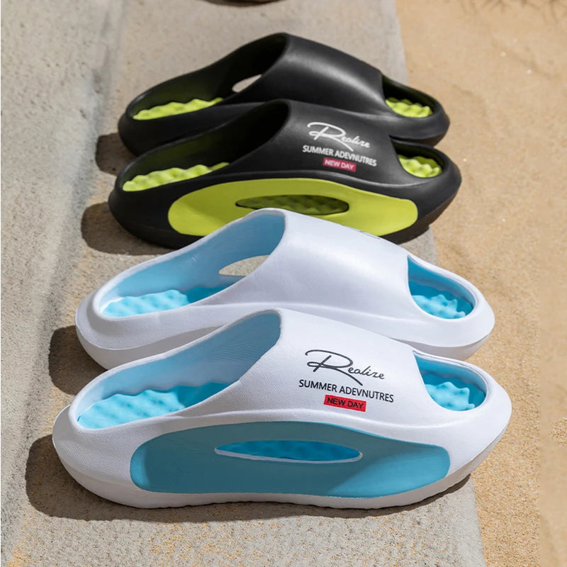 Summer Men's Massage Slippers Indoor Outdoor Sandals Beach Men Casual