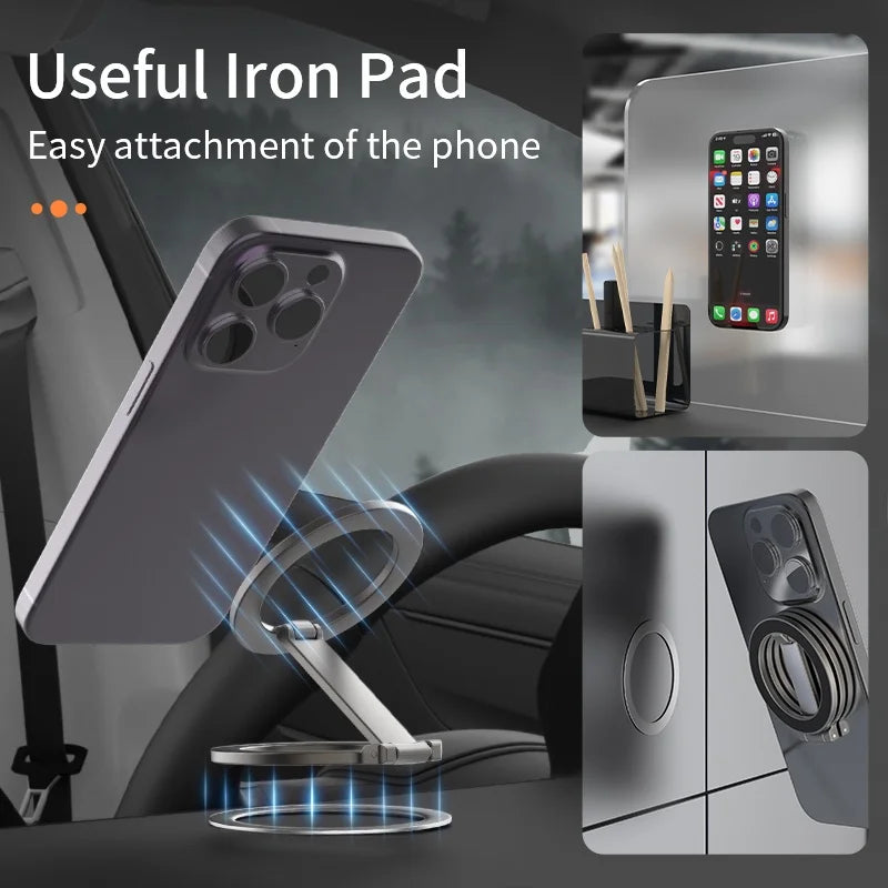 Double-sided Magnetic Phone Stand Foldable Holder Desktop Lazy Zpaxo