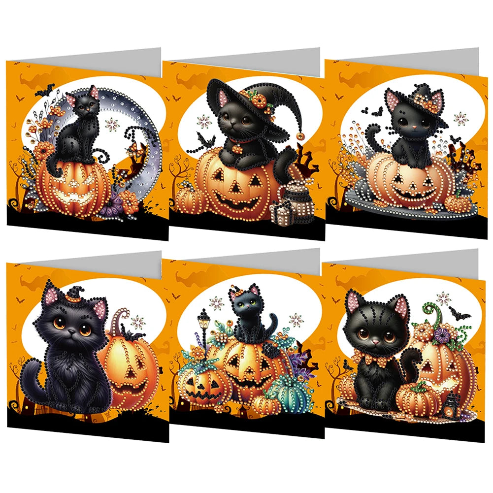 Halloween Cards Diamond Painting Greeting Card DIY Embroidery Zpaxo 6PCS HK033