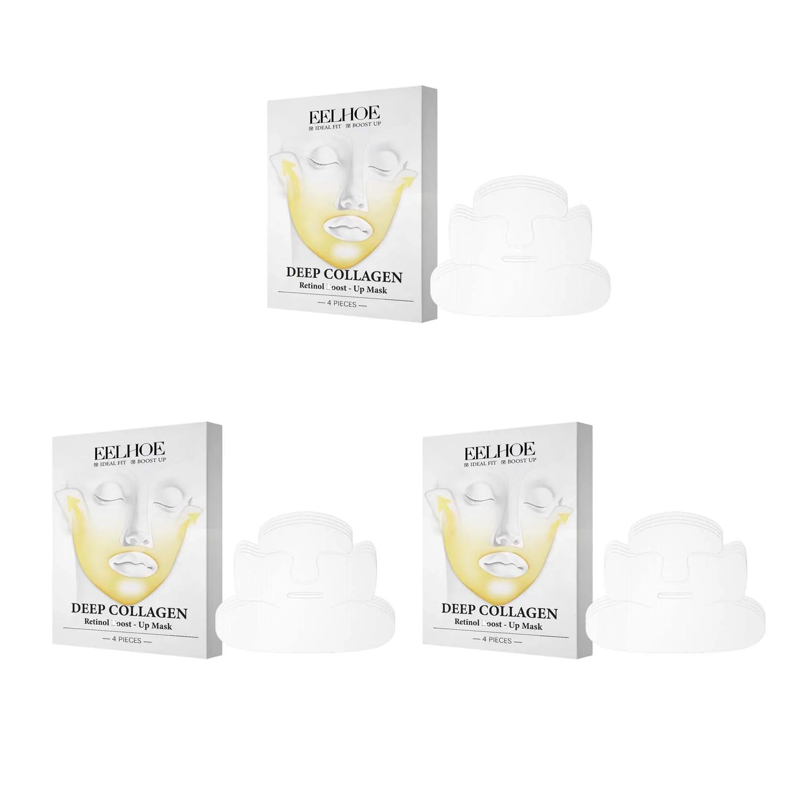 Deep Collagen Retinol Firming Mask Lifting Tightening Facial Skin Lighten Fine Lines Smooth Natural Hydrating Translucent Mask Zpaxo 12Pcs