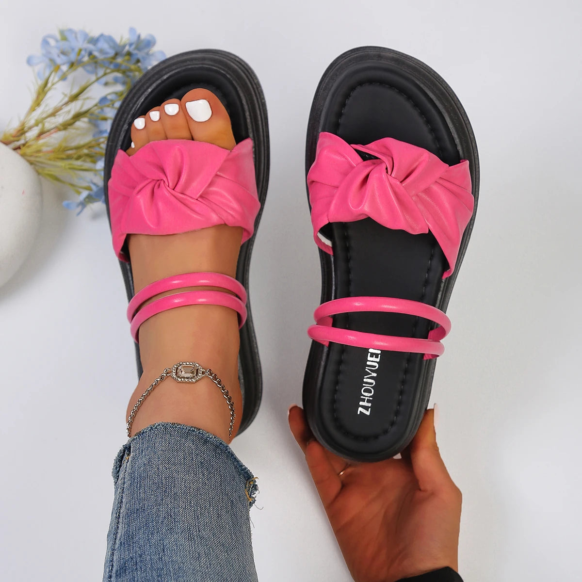 Women Flats Sandals Comfortable Outdoor Slip-on Breathable Summer Zpaxo