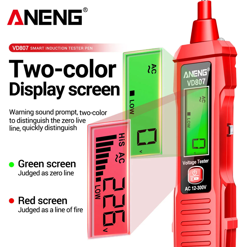 Noncontact AC Voltage Test Pen LCD NCV Induction Live Wire Check