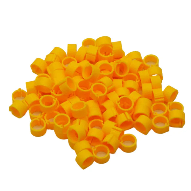 Birds Feet Rings Inner Diameter Width Plastic Clip Ring Pigeon Dove Zpaxo YELLOW