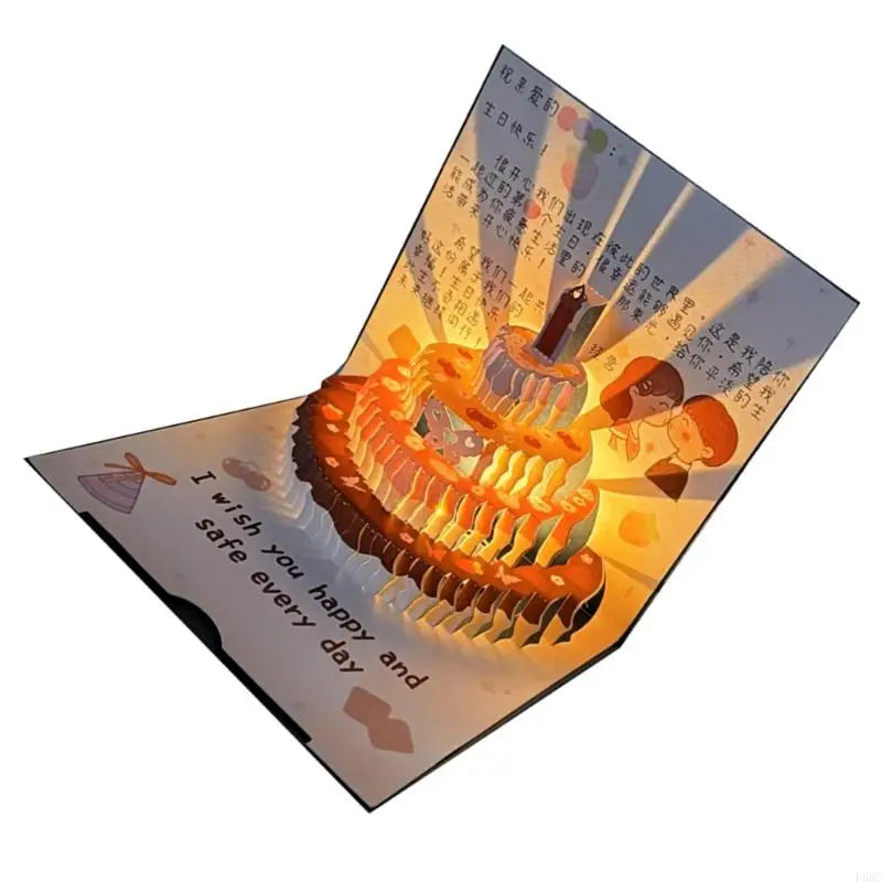 Musical Birthday Greeting Card 3D Happy Light Music Cards Women Men