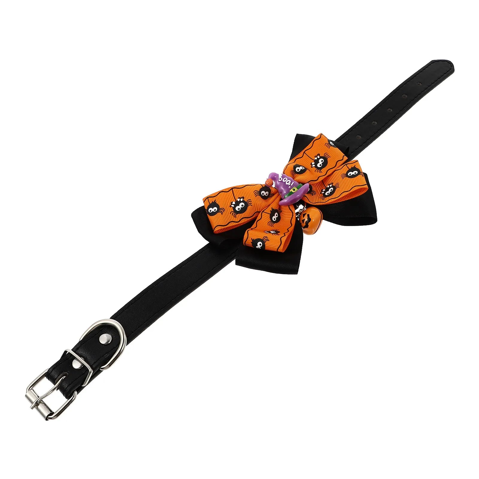 1Pcs Skin Friendly Lightweight Pet Collar with Bow Tie Bell Adjustable Neck Strap for Halloween Carnival Banquet Cat Dog Party