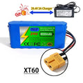 7S1P -24V 18650rechargeable Lithium Battery Pack 8000mAh with BMS Protection Board 29.4V 2A Charger Monitoring Unicycle Battery Zpaxo XT60 plug