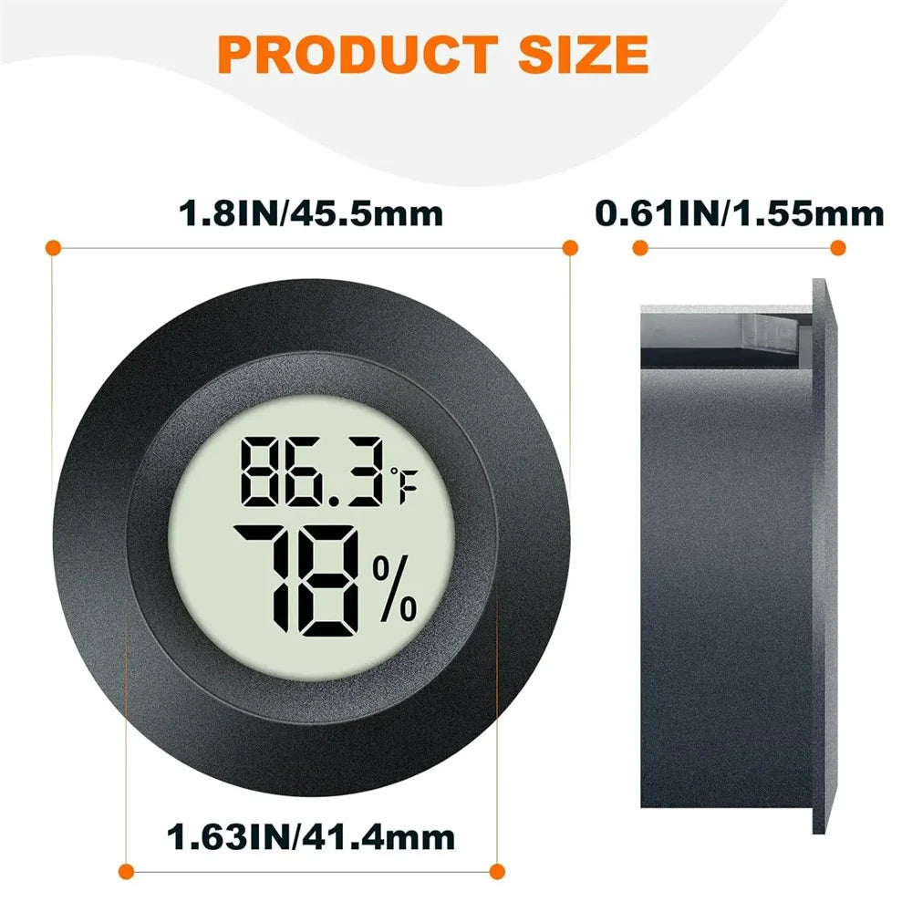 Portable Mini Circular Electronic Temperature Hygrometer LCD Display