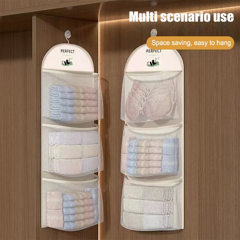 1Pcs Underwear Hanging Storage Bag Household Socks Storage Net Wardrobe Hanging Hook Net Bag Portable Clothing Storage Mesh Bag Zpaxo