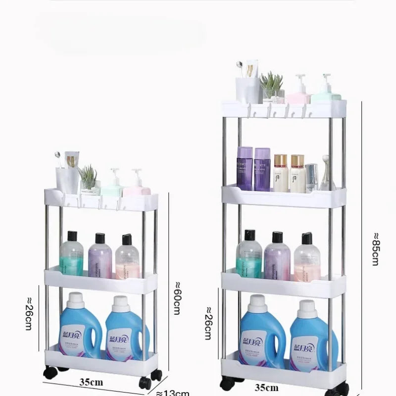 Space-saving Mobile Shelving Unitslim Rolling Storage Cart Wheels