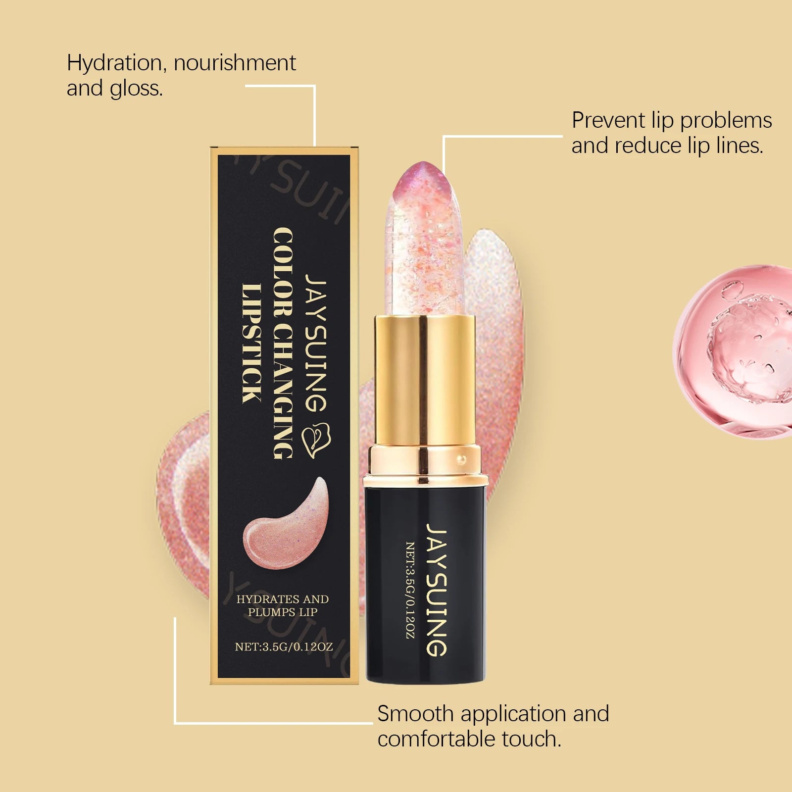 Jaysuing Color Changing Lipstick – Moisturizing & Waterproof Color Changing Lipstick Zpaxo