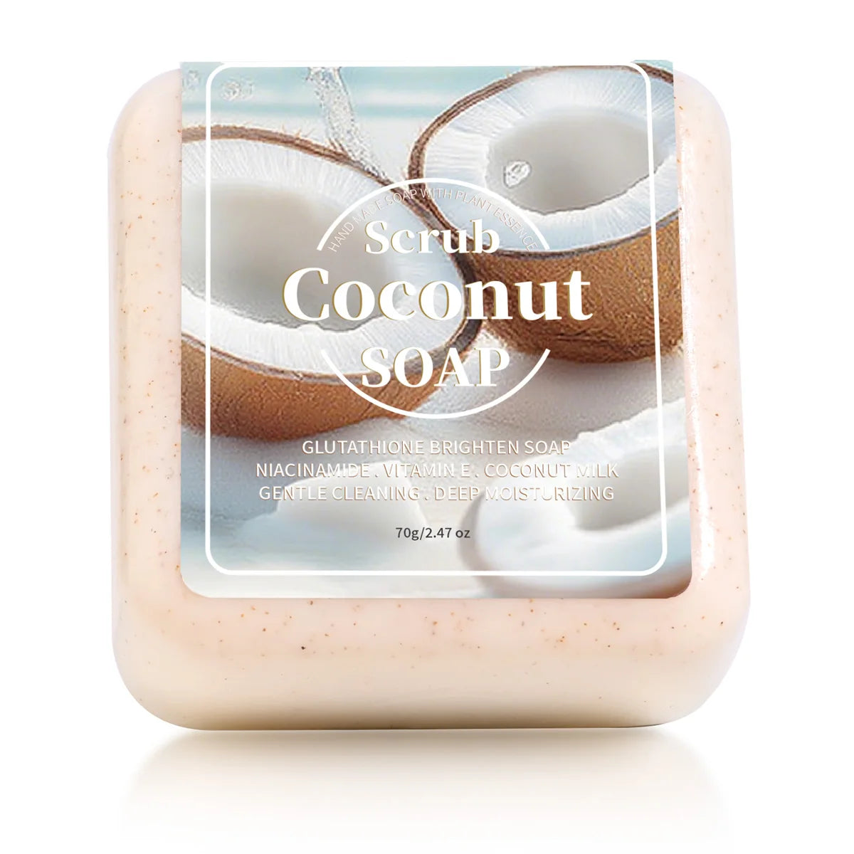 Coconut Glutathione Whitening Handmade Soap – Natural Plant Oil Whitening Bar Soap Zpaxo coconut 70g