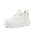 Wedge Sneakers Lace Up Design Round Toe Non Slip Thick Sole Casual Zpaxo 5355 Beige 35 China Mainland